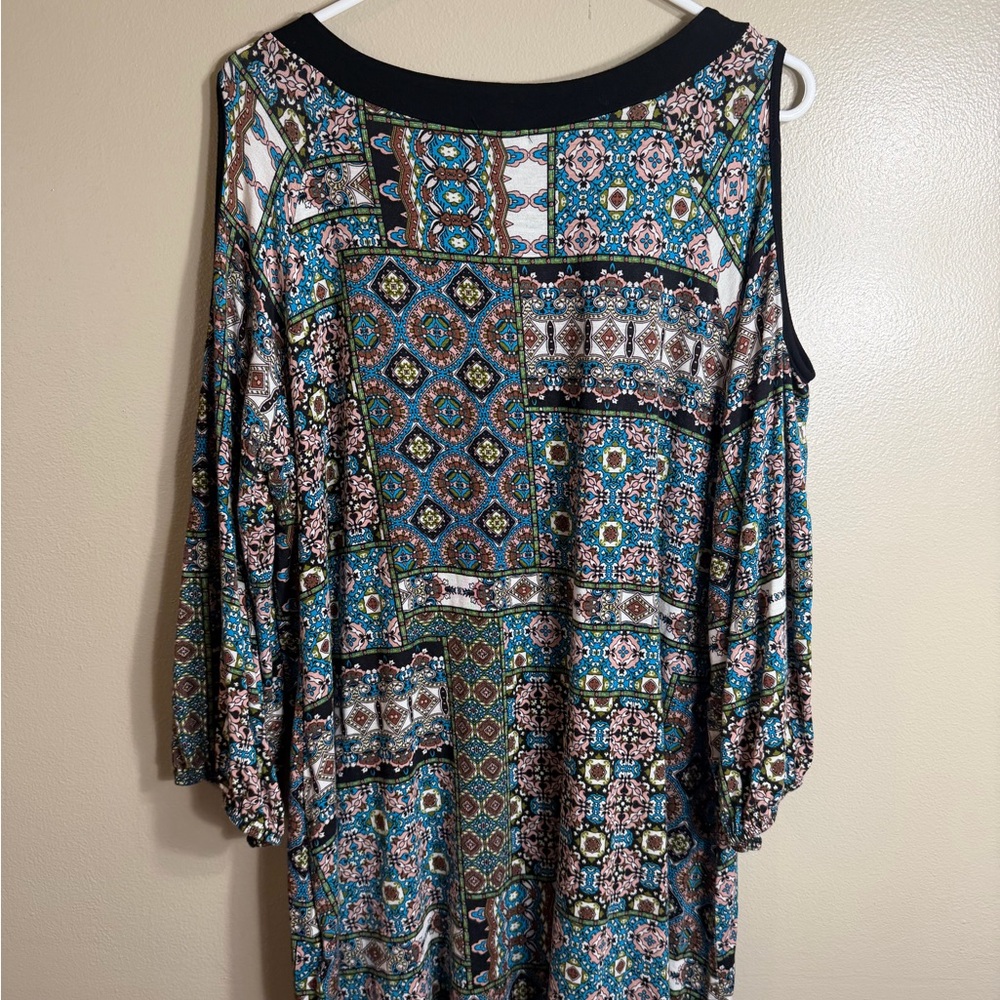 Avenue Cold Shoulder Boho Mosaic Print Top Size 14/16 - Picture 5 of 5